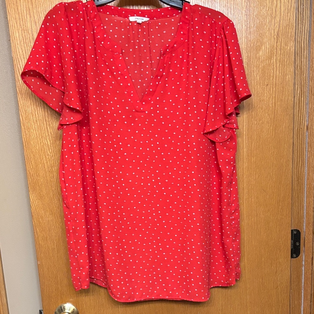 5 for $25  Red Polka Dot Blouse